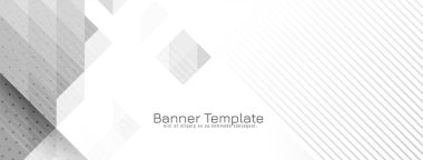 Modern geometrik gri ve beyaz mozaik sancak vektörü