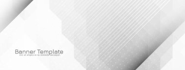 Modern geometrik gri ve beyaz mozaik sancak vektörü