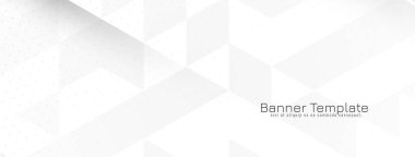 Parlak geometrik gri ve beyaz trend bayrak tasarım vektörü