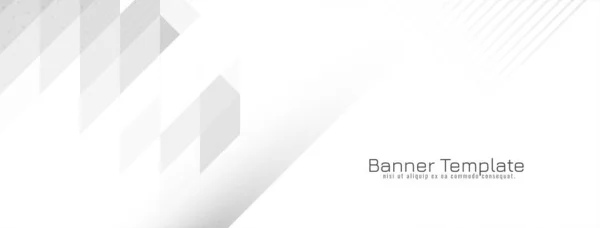 Vetor Design Banner Moderno Cinza Branco Geométrico Brilhante — Vetor de Stock