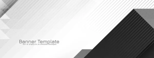 Bright Geometric Gray White Trendy Banner Design Vector — Vettoriale Stock