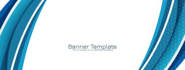 Modern dinamik mavi dalga stili tasarım sancak vektörü
