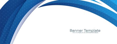 Modern dinamik mavi dalga stili tasarım sancak vektörü