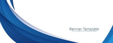 Soyut stil mavi dalgalı tasarım pankart şablon vektörü