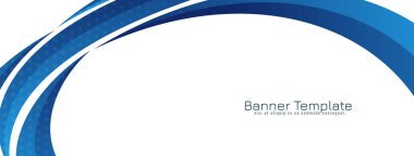 Modern dekoratif mavi dalga stili tasarım afiş şablonu vektörü