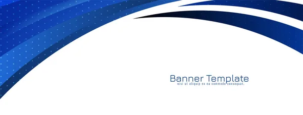 Resumen Elegante Azul Ondulado Diseño Banner Plantilla Vector — Vector de stock