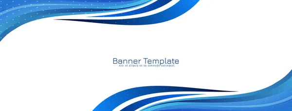 Modern Dynamic Blue Wave Style Design Banner Template Vector — Vettoriale Stock