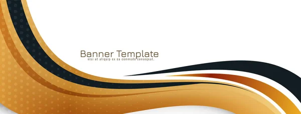 Abstract Golden Wave Style Design Banner Template Vector — Vettoriale Stock