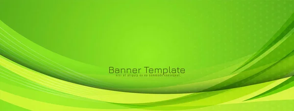 Moderno Estilo Onda Verde Elegante Diseño Banner Plantilla Vector — Vector de stock