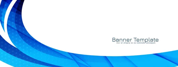Σύγχρονη Δυναμική Μπλε Κύμα Στυλ Σχεδιασμό Banner Διάνυσμα Πρότυπο — Διανυσματικό Αρχείο