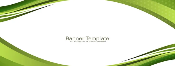 Abstracto Verde Onda Estilo Diseño Banner Plantilla Vector — Vector de stock