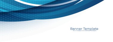 Soyut mavi dalga tasarımı modern pankart şablon vektörü