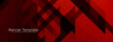 Dekoratif kırmızı renkli üçgen mozaik desenli kristal bayrak tasarımı vektörü