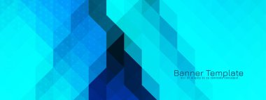 Mavi renkli geometrik üçgen mozaik desenli bayrak tasarım vektörü