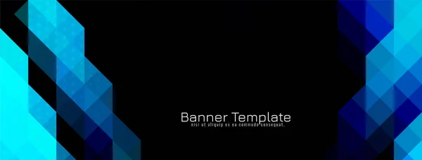 Blå Färg Geometrisk Triangulär Mosaik Mönster Banner Design Vektor — Stock vektor