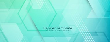 Modern stil altıgen şekilleri geometrik bayrak vektörü