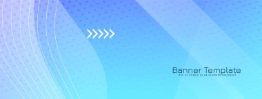 Modern mavi renk dalgası tarzı pankart tasarım vektörü
