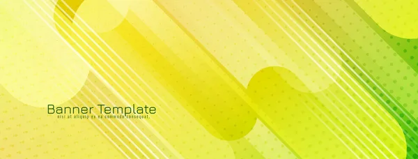 Yellow Green Decorative Geometric Banner Vector — Wektor stockowy