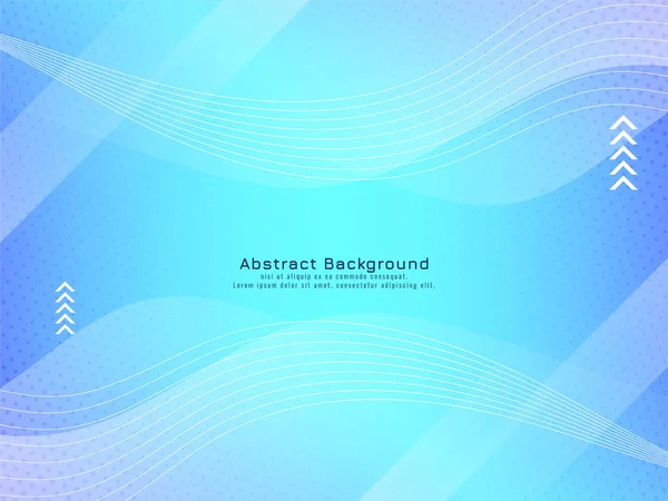 Lignes Ondulées Abstraites Vecteur Fond Bleu Brillant — Image vectorielle