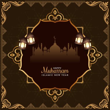Mutlu Muharram ve İslami Yeni Yıl Şık arka plan vektörü