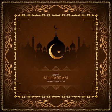 Soyut Muharram festivali ve İslami yeni yıl arkaplan vektörü