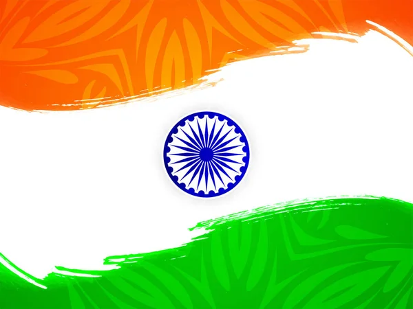 Vacker Indisk Flagga Tema Självständighet Dag Bakgrund Vektor — Stock vektor