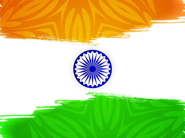 印度国旗主题独立日水彩背景矢量 — 图库矢量图片