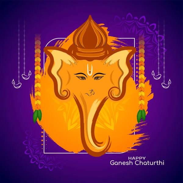 Feliz Ganesh Chaturthi Festival Indiano Vetor Fundo Saudação —  Vetores de Stock