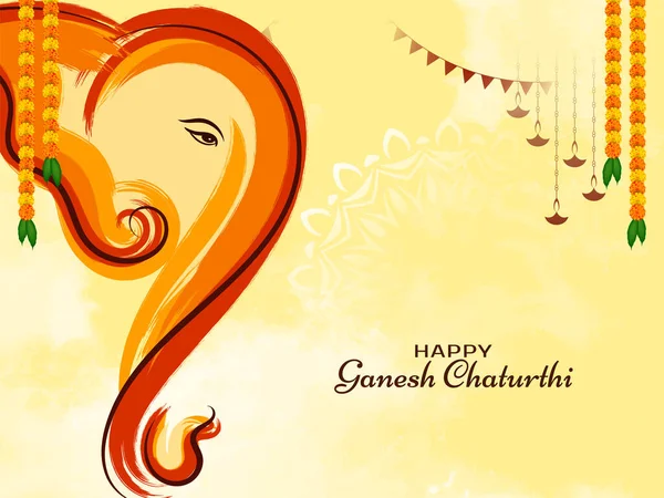 Beau Religieux Happy Ganesh Chaturthi Hindou Festival Fond Vecteur — Image vectorielle