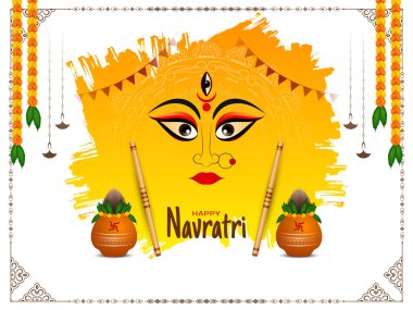 Mutlu Navratri festivali dini arka plan vektörünü kutluyor