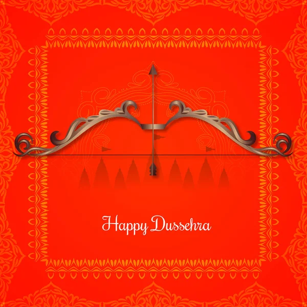 Happy Dussehra Indiaas Cultureel Festival Rode Achtergrond Vector — Stockvector