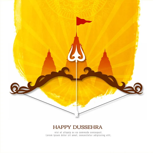 Feliz Dussehra Hindú Indio Festival Cultural Fondo Diseño Vector — Vector de stock