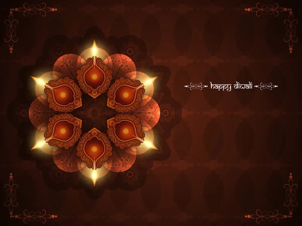 Lyckliga Diwali kortdesign — Stock vektor