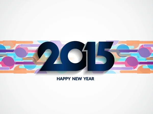 Elegante kleurrijke wenskaart van gelukkig nieuw jaar 2015. — Stockvector