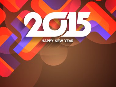 Mutlu yeni yıl 2015 için güzel tebrik kartı tasarımı.