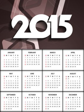 Yeni yıl 2015 güzel takvim tasarımı.