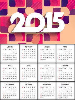 Mutlu yeni yıl 2015 takvim tasarım.