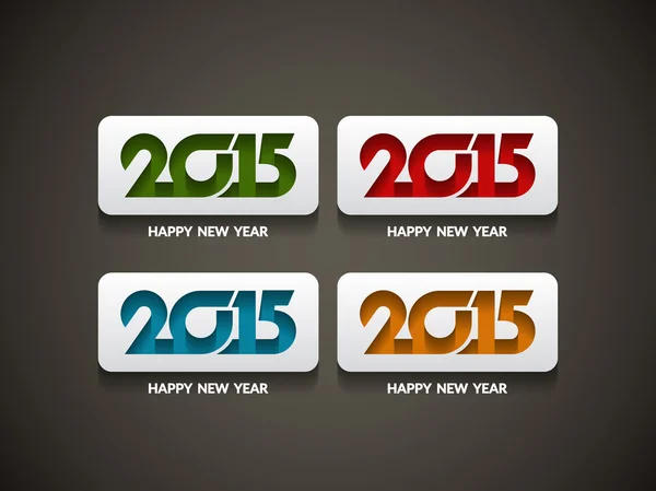 Colorful background design for happy new year 2015. — Stock Vector