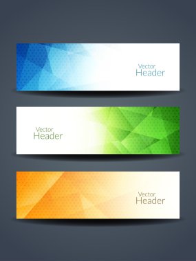 Soyut güzel web başlık tasarım kümesi.