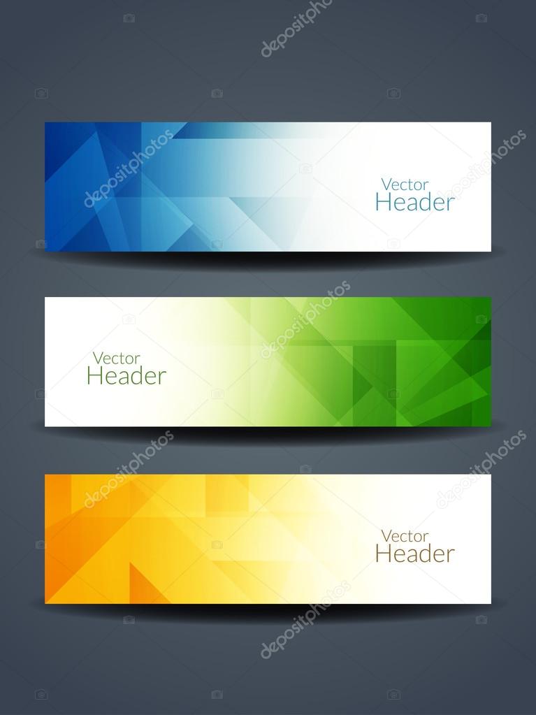 Set of abstract beautiful web header designs.