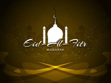 Sanatsal dini Eid Al Bayramı mübarek kart tasarımı.