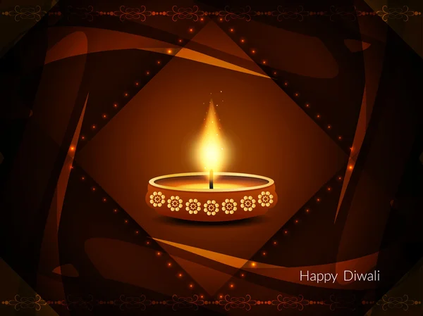 Geleneksel Hint Festivali Diwali zarif kartı tasarımı — Stok Vektör