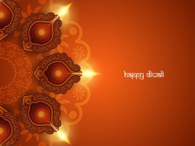 Geleneksel Hint Festivali Diwali zarif kartı tasarımı