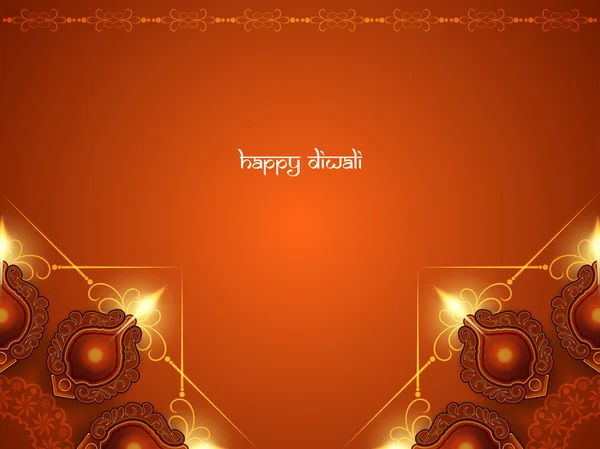 Eleganckie karty projektu tradycyjne indyjskie święto Diwali — Wektor stockowy
