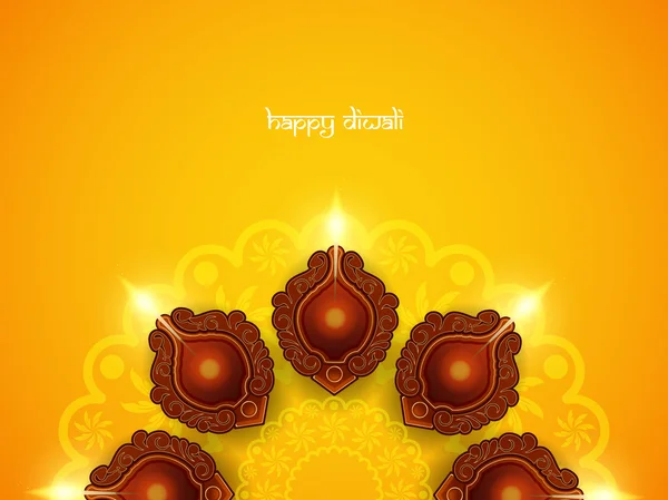 Elegant card design of traditional Indian festival Diwali — Stock Vector