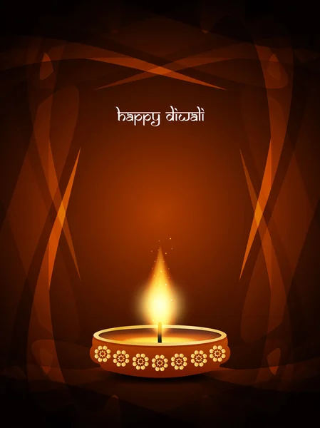 전통적인 인도 축제 Diwali의 우아한 카드 디자인 — 스톡 벡터