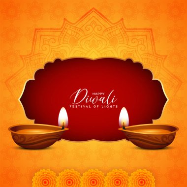 Happy Diwali Indian festival celebration ethnic background vector