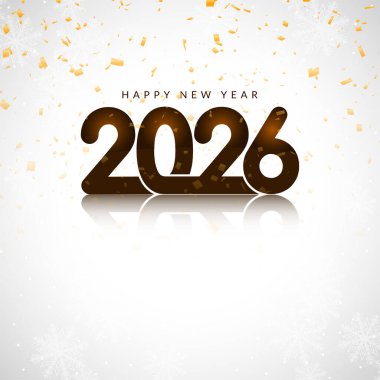 Mutlu yıllar 2026 Altın Konfeti Kutlama Kartı