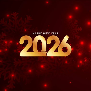 Modern Mutlu yıllar 2026 altın metin arkaplan vektörü