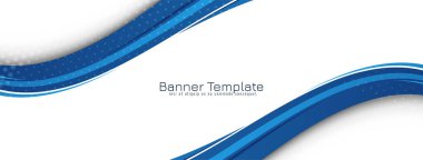 Soyut mavi dalga iş afişi tasarım vektörü